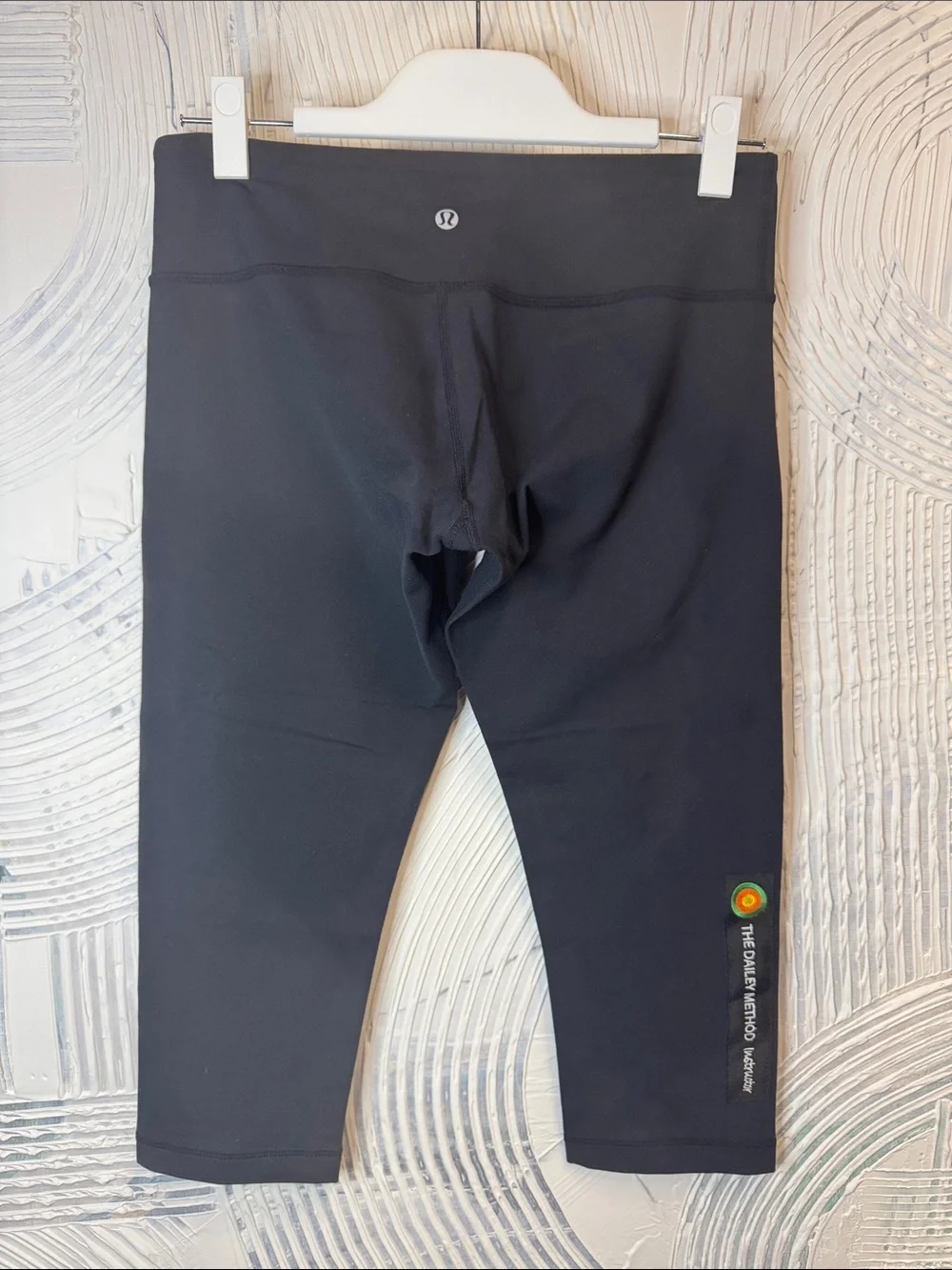 lululemon athletica Kids Black Crop Leggings with Logo Detail N0373
